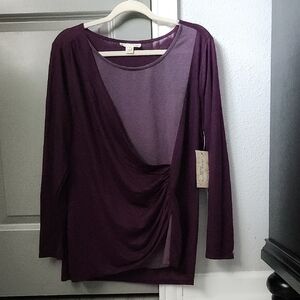 Derek HEART Purple Draped Women's Top